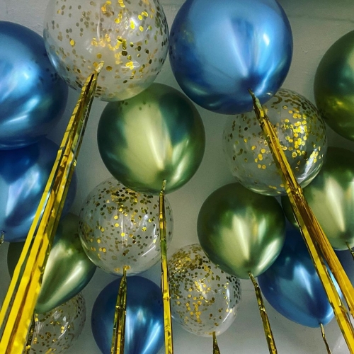 Шары под потолок с дождиком