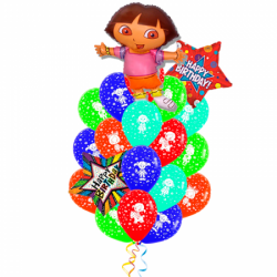 «Приключение Даши» букет из 18 воздушных шариков