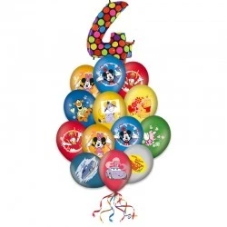 Букет «Поздравления от персонажей мультфильмов» из 17 шаров