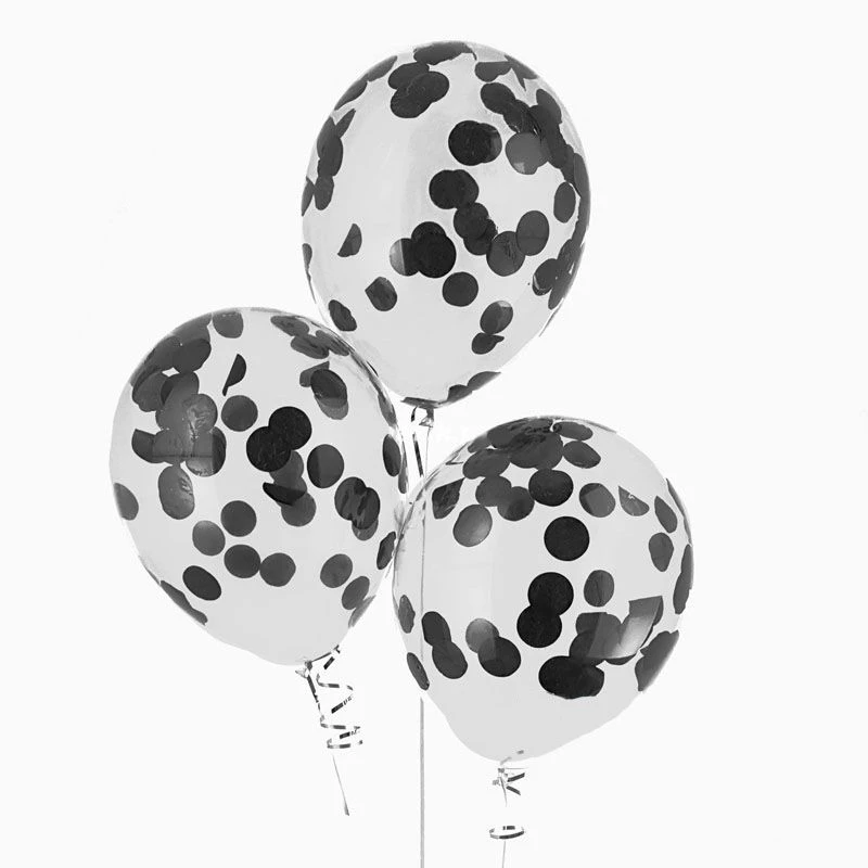 Гелиевые шары с конфетти черные
