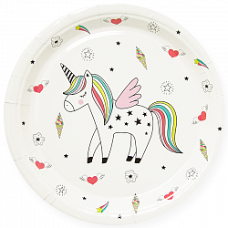 Тарелки (7_18 см) Радужный единорог, Белый, 6 шт.