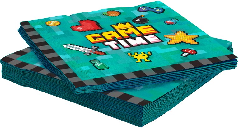 Салфетки, Game Time, Пиксели, 33х33 см, 20 шт