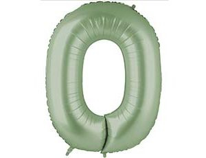 Шар Цифра 0 Сатин Olive Green