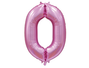 Шар Цифра 0 Сатин Pink
