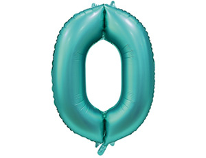 Шар Цифра 0 Сатин Teal