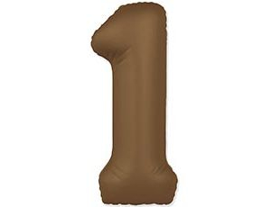 Шар Цифра 1 Slim Choco Brown