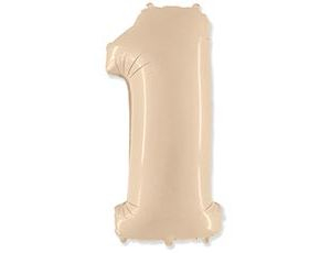 Шар Цифра 1 Сатин Cream