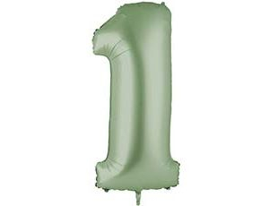 Шар Цифра 1 Сатин Olive Green