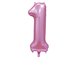 Шар Цифра 1 Сатин Pink