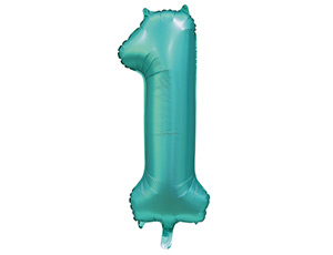 Шар Цифра 1 Сатин Teal