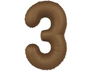 Шар Цифра 3 Slim Choco Brown