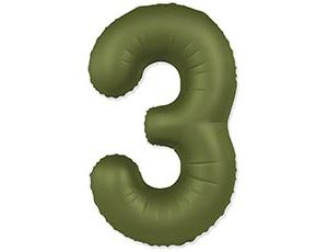 Шар Цифра 3 Slim Olive Green