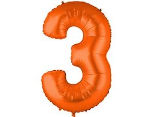 Шар Цифра 3 Пастель Orange