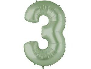Шар Цифра 3 Сатин Olive Green