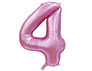 Шар Цифра 4 Сатин Pink