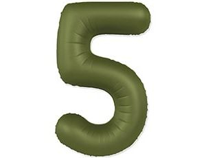 Шар Цифра 5 Сатин Olive Green