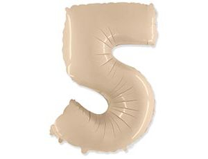 Шар Цифра 5 Сатин Cream