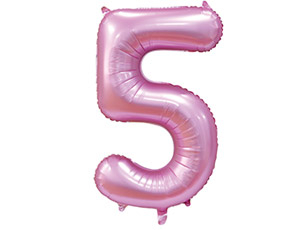 Шар Цифра 5 Сатин Pink