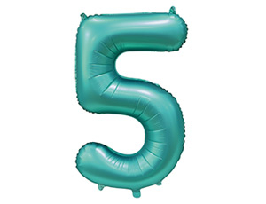 Шар Цифра 5 Сатин Teal