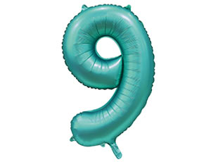 Шар Цифра 9 Сатин Teal